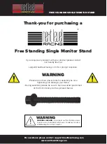 Preview for 2 page of Next Level Racing FREE STANDING SINGLE MONITOR STAND Instruction Manual