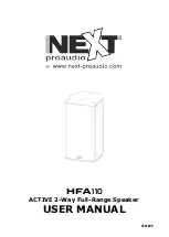 Next PROAUDIO HFA110 User Manual предпросмотр