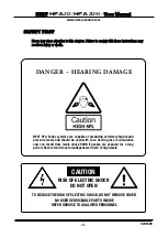 Предварительный просмотр 5 страницы Next PROAUDIO HFA212 User Manual