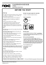 Предварительный просмотр 2 страницы Next CLARENDON 770483 Assembly Instructions Manual