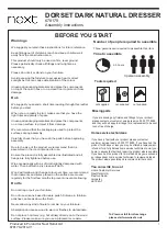 Предварительный просмотр 2 страницы Next DORSET DARK NATURAL DRESSER 678179 Assembly Instructions Manual