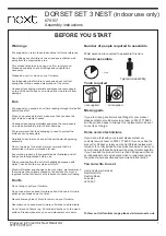 Предварительный просмотр 2 страницы Next DORSET SET 3 NEST 670157 Assembly Instructions Manual