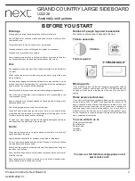 Предварительный просмотр 3 страницы Next GRAND COUNTRY LARGE SIDEBOARD U22226 Assembly Instructions Manual