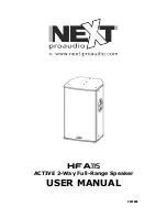 Next HFA115 User Manual preview