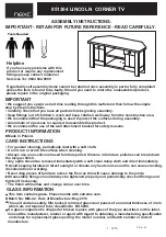 Preview for 1 page of Next LINCOLN CORNER TV 851304 Assembly Instructions Manual