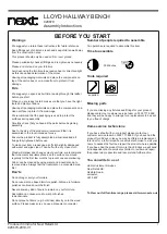 Preview for 3 page of Next LLOYD HALLWAY BENCH Assembly Instructions Manual