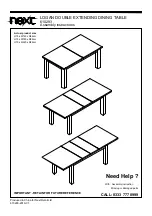 Предварительный просмотр 1 страницы Next LOGAN DOUBLE EXTENDING DINING TABLE Assembly Instructions Manual