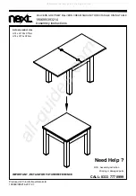 Предварительный просмотр 1 страницы Next MALVERN GREY SQUARE TO RECTANGLE DINING TABLE 190699 Assembly Instructions Manual