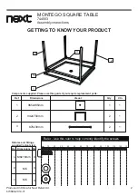 Предварительный просмотр 3 страницы Next MONTEGO SQUARE 744563 Assembly Instructions