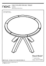 Предварительный просмотр 1 страницы Next OAK ROUND DINING TABLE 148036 Assembly Instructions Manual