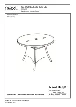 Preview for 1 page of Next SEYCHELLES TABLE 935490 Assembly Instructions Manual