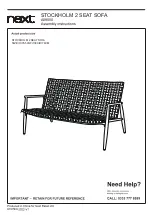 Предварительный просмотр 2 страницы Next STOCKHOLM 2 SEAT SOFA A09500 Assembly Instructions Manual