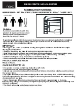 Next WHITE HIGHSLEEPER 880598 Assembly Instructions Manual preview