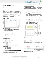 Предварительный просмотр 1 страницы NextCentury RE-201 Operation And Installation Manual