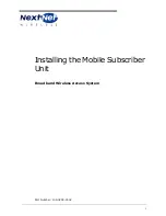 Предварительный просмотр 1 страницы NextNet Wireless Mobile Subscriber Unit Installation Manual