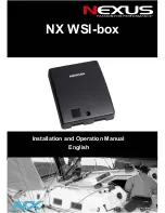 Preview for 1 page of Nexus NX WSI-box Installation And Operation Manual