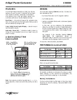 Preview for 1 page of NexxTech 8-Digit Pocket Calculator Owner'S Manual