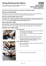 Предварительный просмотр 1 страницы NHS Resting Ankle Splints Fitting Instructions