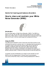 Preview for 1 page of NHS White Noise Generator Care & Cleaning