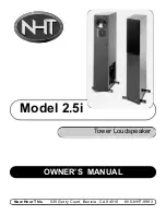 Предварительный просмотр 1 страницы NHT 2.5i Owner'S Manual