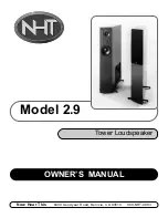 NHT 2.9 Owner'S Manual предпросмотр