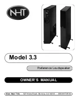 NHT 3.3 Owner'S Manual preview