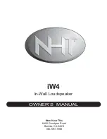 NHT Architect iW4 Owner'S Manual preview