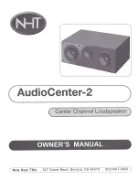 Preview for 1 page of NHT AudioCenter-2 Owner'S Manual