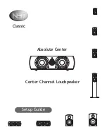 NHT Classic Absolute Center Setup Manual предпросмотр