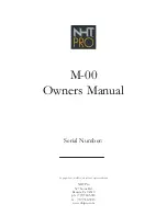 NHT M-00 Owner'S Manual preview