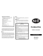 Preview for 2 page of NHT OutdoorOne User Manual