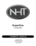 NHT Performance Series SuperOne Owner'S Manual предпросмотр