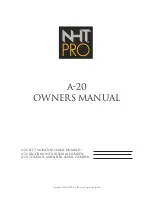 NHT Studio Monitor A-20 Owner'S Manual предпросмотр