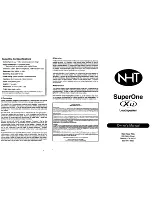 NHT SuperOne Xu Owner'S Manual предпросмотр