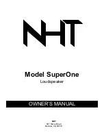 NHT SuperOne Owner'S Manual предпросмотр