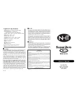 Preview for 2 page of NHT SuperZero Xu User Manual