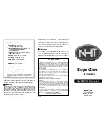 Предварительный просмотр 2 страницы NHT SuperZero User Manual