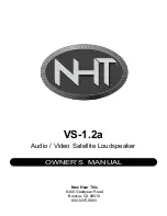 Предварительный просмотр 1 страницы NHT VS-1.2a Owner'S Manual