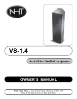 Предварительный просмотр 1 страницы NHT VS-1.4 Owner'S Manual