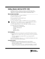 Preview for 1 page of NI PCI-1426 Getting Started