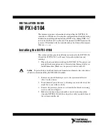 NI PXI-8104 Installation Manual preview