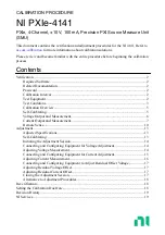 Preview for 1 page of NI PXIe-4141 Calibration Procedure