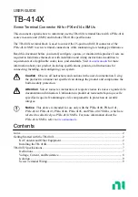 Preview for 1 page of NI TB-414X User Manual