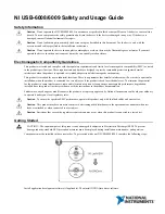 NI USB-6008 Safety And Usage Manual предпросмотр