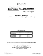 Preview for 1 page of Niagara Ecologic 2216TL Product Manual