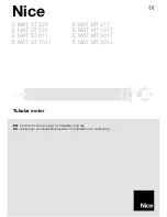 Preview for 1 page of Nice E MAT MT 1517 Instructions For Installation & Use