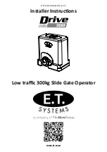 Nice E.T. Systems Drive 300 Installer'S Instructions preview