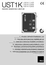 Nice UST1K Instructions And Information For Installation And Use предпросмотр