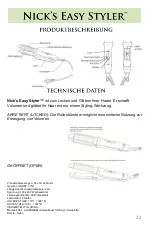 Preview for 22 page of Nick Chavez Easy Styler Instruction Manual