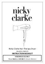 Preview for 1 page of Nicky Clarke NHD145 Instruction Booklet